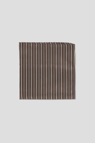 Brun & hvid lommeklud med striber PVD