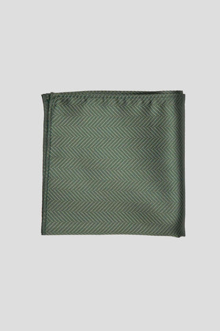 Mørkegrøn lommeklud med sildebensmønster PVD