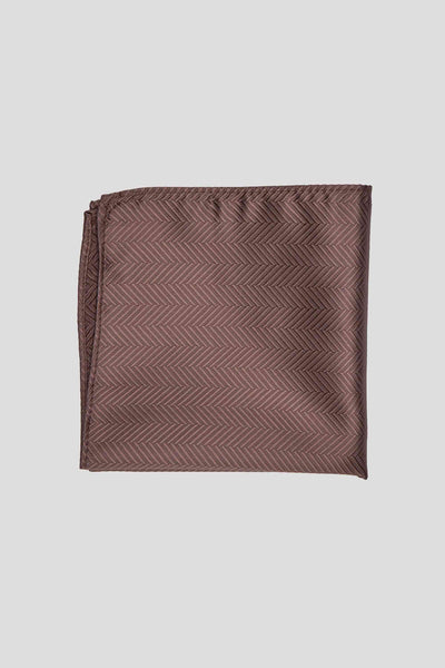 Brun lommeklud med sildebensmønster