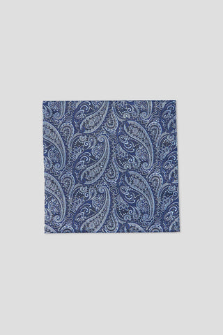 Blå lommeklud med paisley PVD