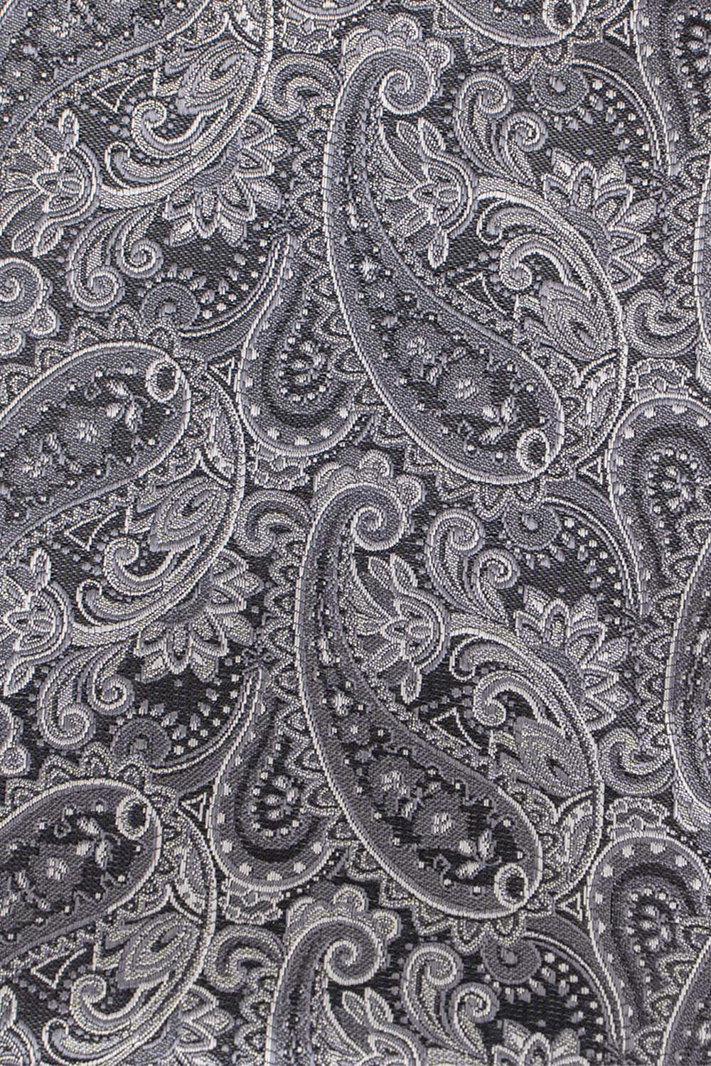 Sort & hvid lommeklud med paisley PVD