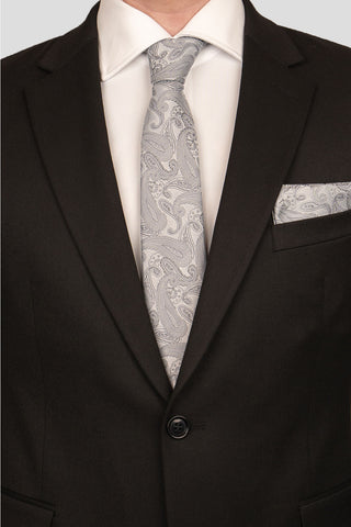 Sølv paisley slips PVD