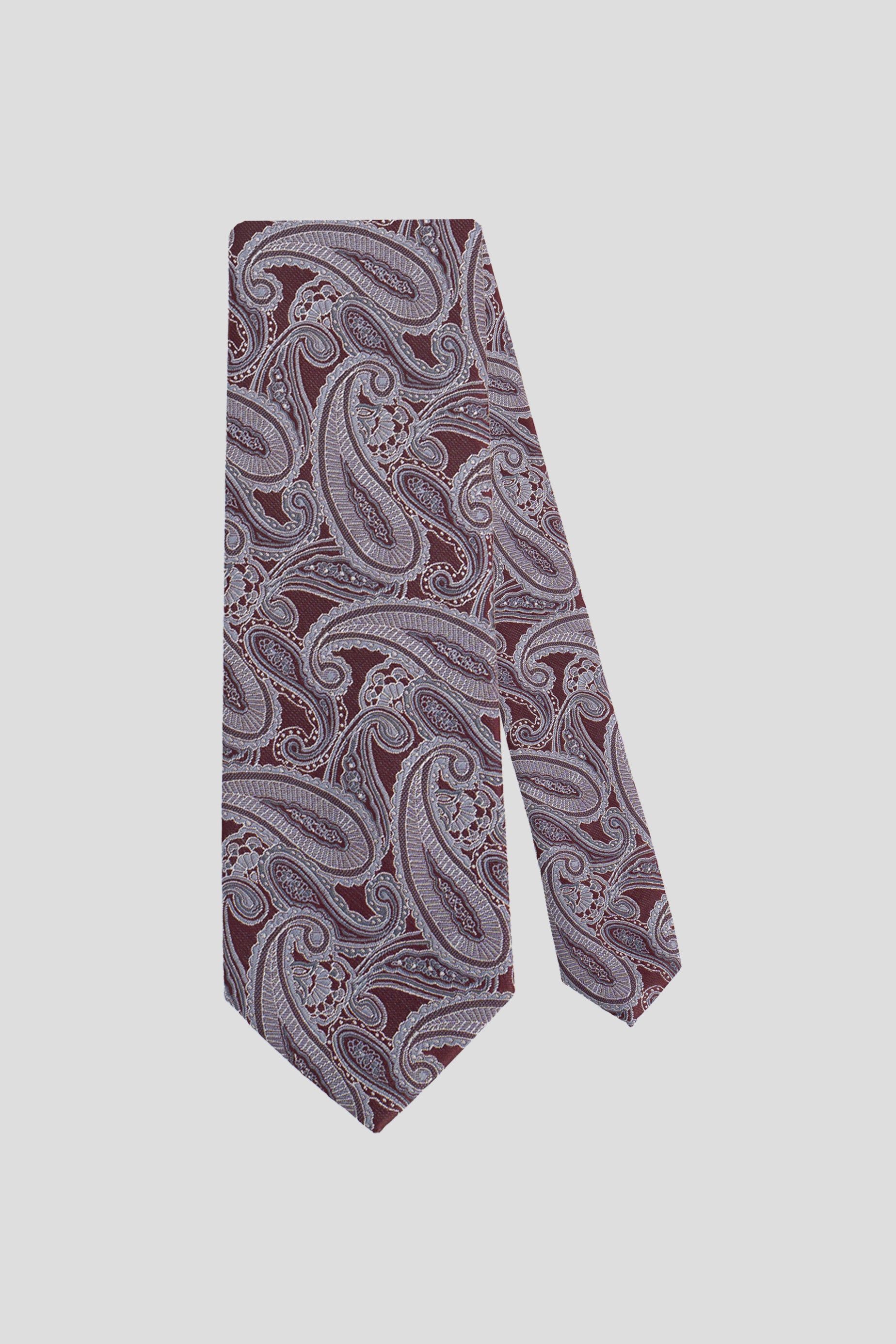 Bordeaux & grå paisley slips PVD