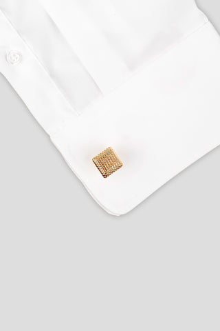 Afrundet mønstret guld manchetknapper PVD