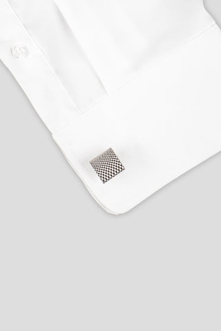 Mønstrede sølv manchetknapper PVD