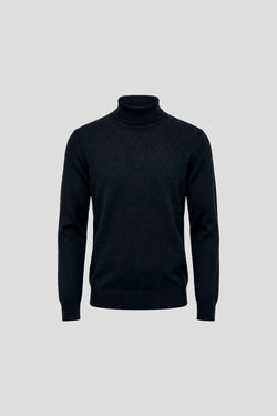 Schwarzer Rollkragenpullover