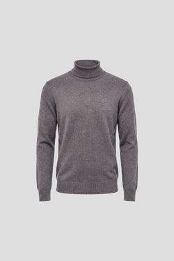 Grauer Rollkragenpullover