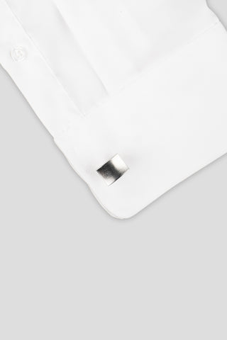 Børstet sølv manchetknapper PVD