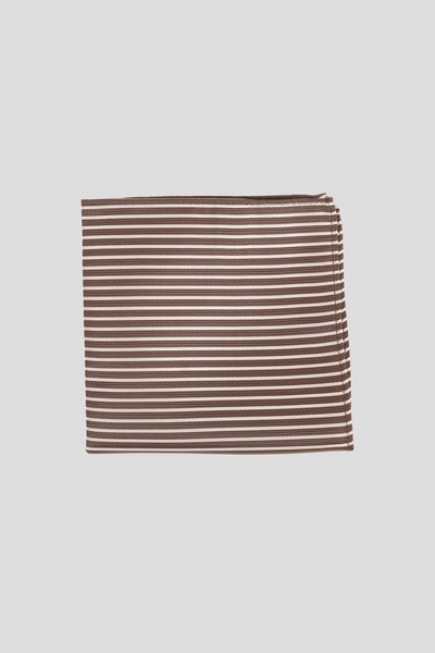 Beige og brunt stribet lommeklud