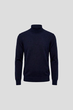 Marineblauer Rollkragenpullover