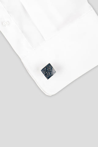 Blomstret sølv manchetknapper PVD