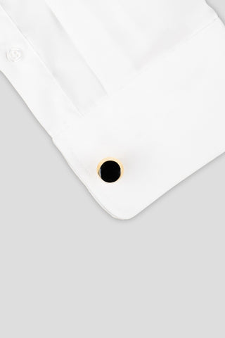 Guld runde manchetknapper PVD