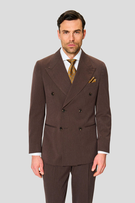 PRESTIGE mørkebrun dobbeltradet blazer