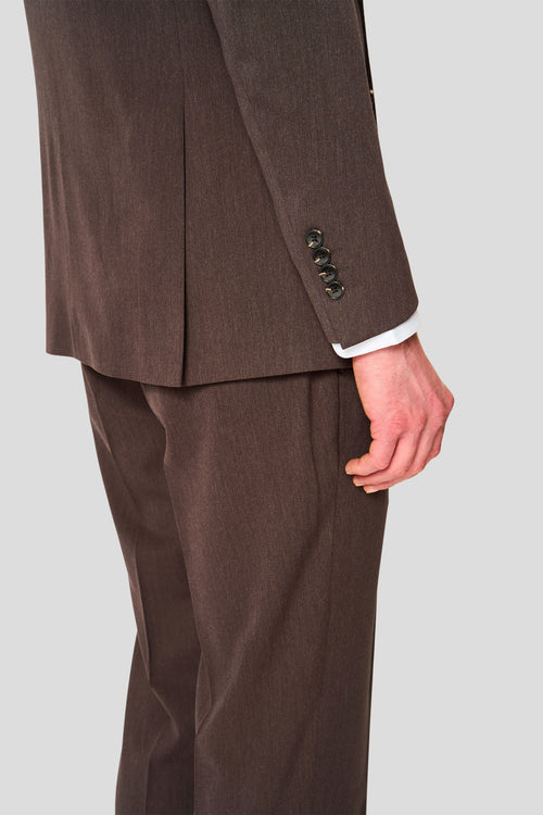 PRESTIGE mørkebrun dobbeltradet blazer