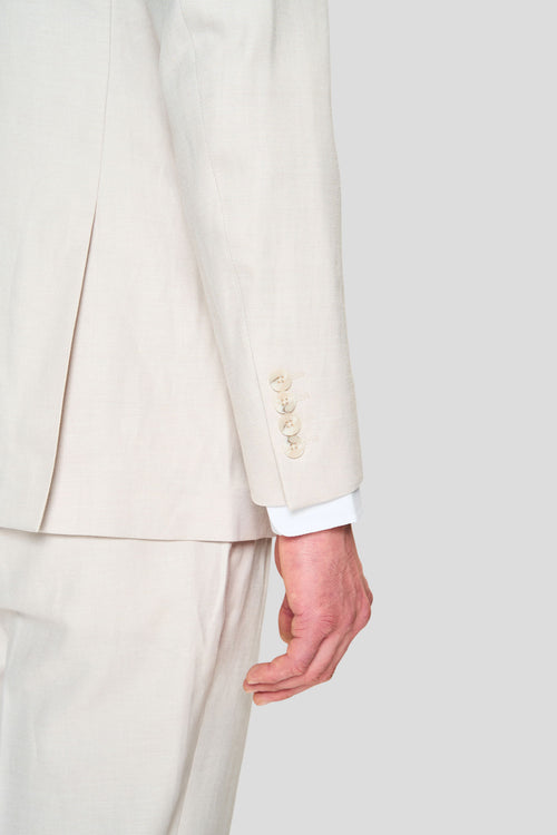 PRESTIGE off-white dobbeltradet hørblazer