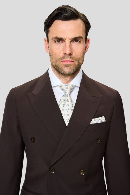 PREMIUM brun dobbeltradet blazer