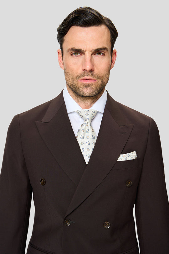 PREMIUM brun dobbeltradet blazer