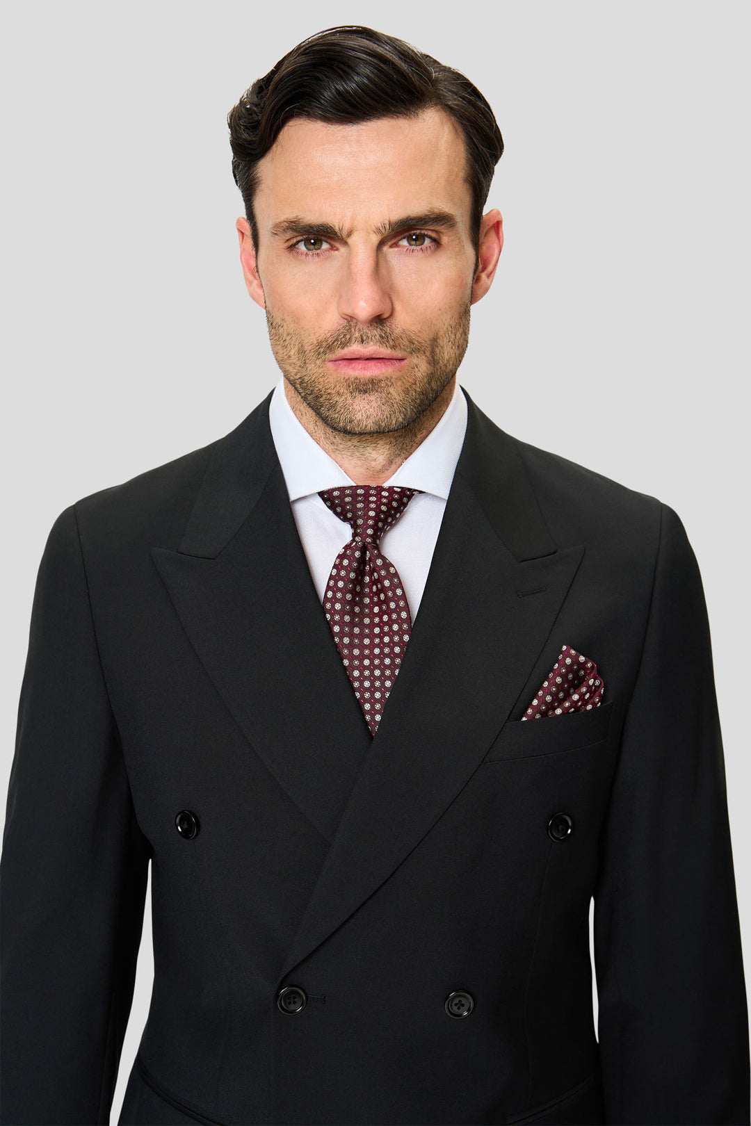PREMIUM sort dobbeltradet blazer