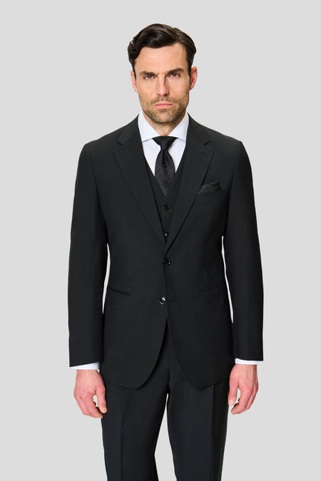 PREMIUM sort three-piece jakkesæt