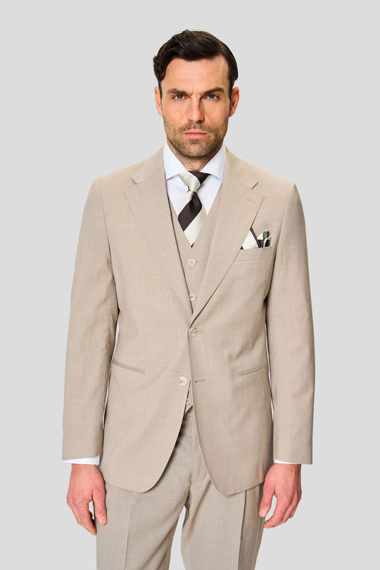 EXCLUSIVE sand three-piece jakkesæt