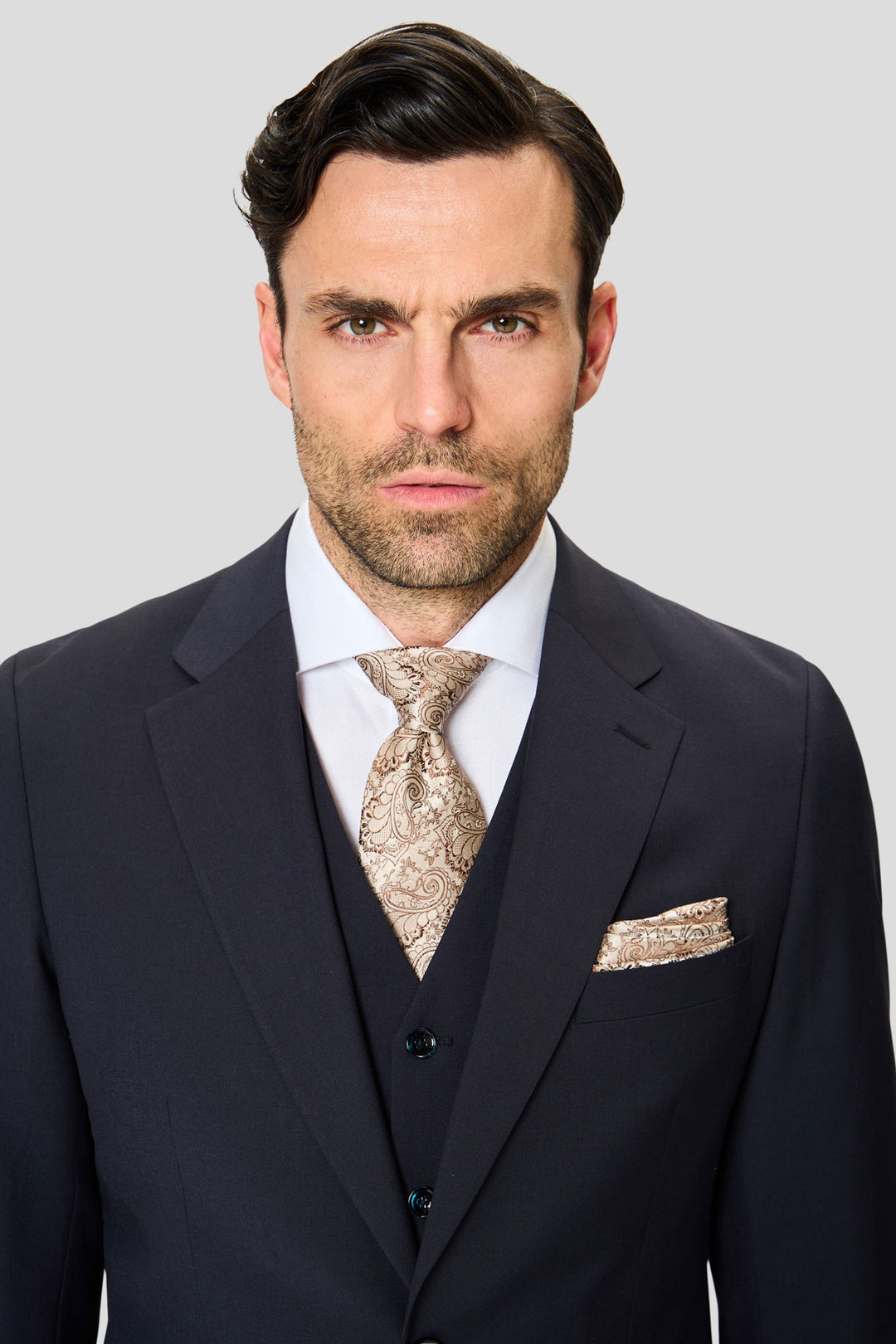 PREMIUM navy three-piece jakkesæt