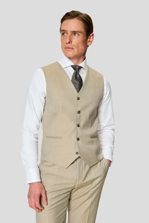 HERITAGE beige vest med sildeben