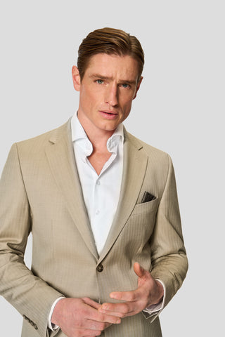 HERITAGE beige blazer med sildeben