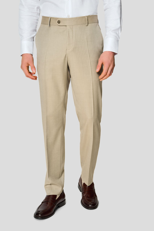 HERITAGE beige habitbukser med sildeben
