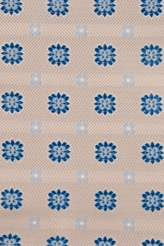 Beige & blåt blomstret lommeklud PVD