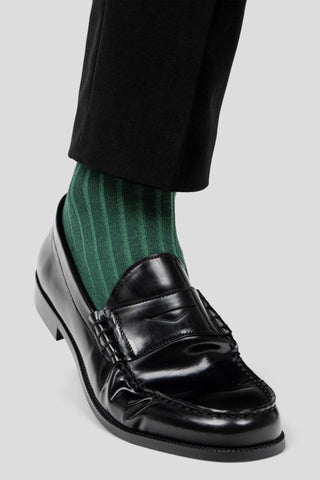 Grøn ribbed strømper Lindner