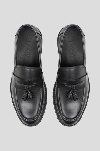 Sort chunky loafer med tassel Ahler