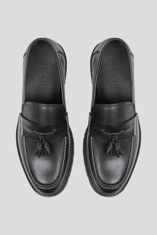 Sort chunky loafer med tassel Ahler