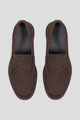 Brune loafers i ruskind Ahler
