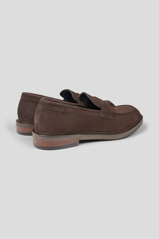 Brune loafers i ruskind Ahler