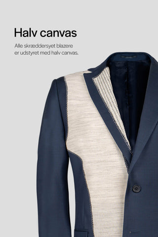 CUSTOM navy uld jakkesæt med tern SUIT CLUB