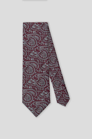 Bordeaux & hvidt paisley slips