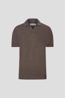 Kortærmet brun polo