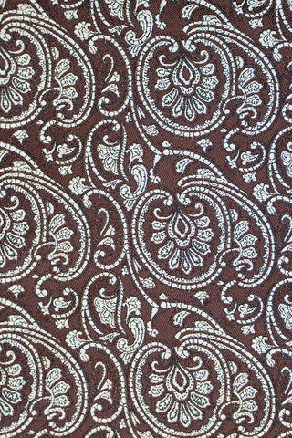 Brun & hvid paisley lommeklud PVD