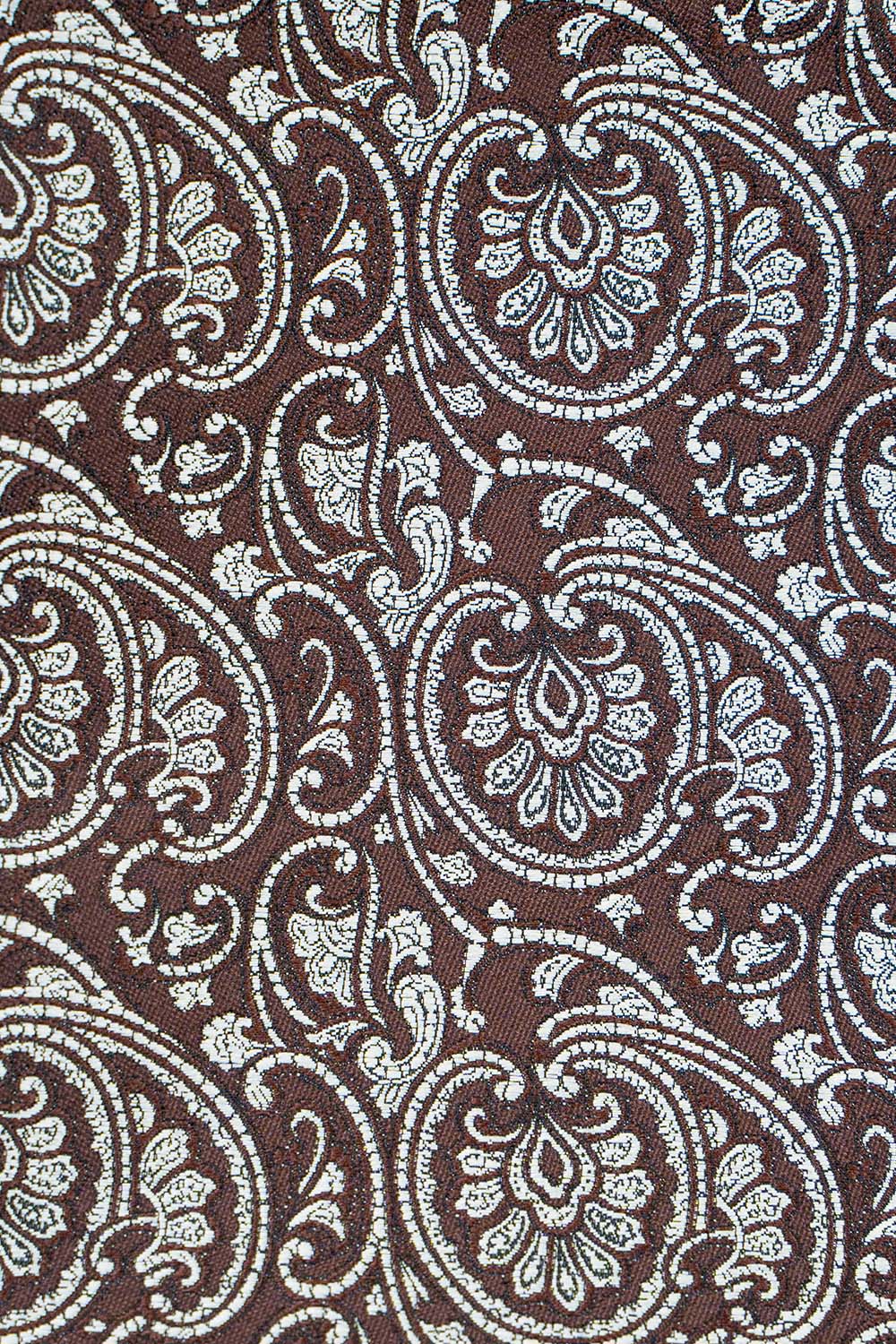 Brunt & hvidt paisley slips PVD