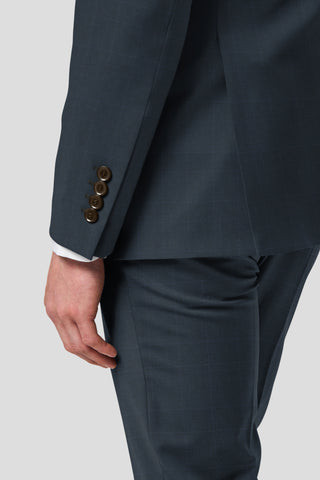 CUSTOM navy uld jakkesæt med tern SUIT CLUB