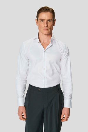 Exclusive twill skjorte hvid slim
