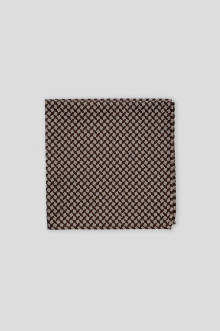 Brunt & beige geometrisk lommeklud