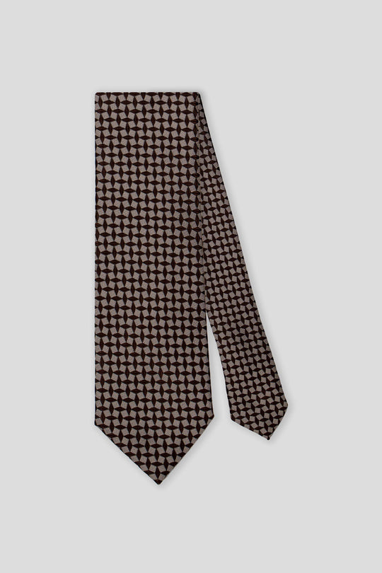 Brunt & beige geometrisk slips PVD