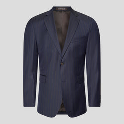 HERITAGE navy three-piece jakkesæt med nålestriber