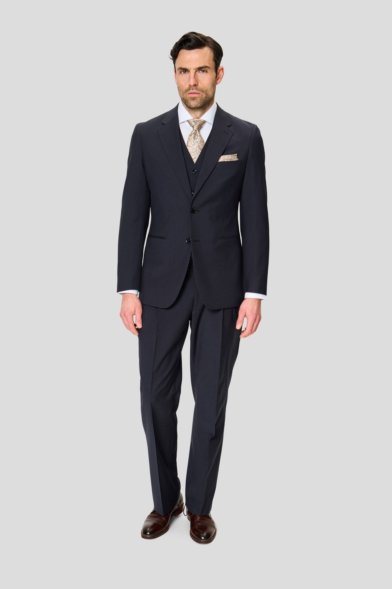 PREMIUM navy three-piece jakkesæt