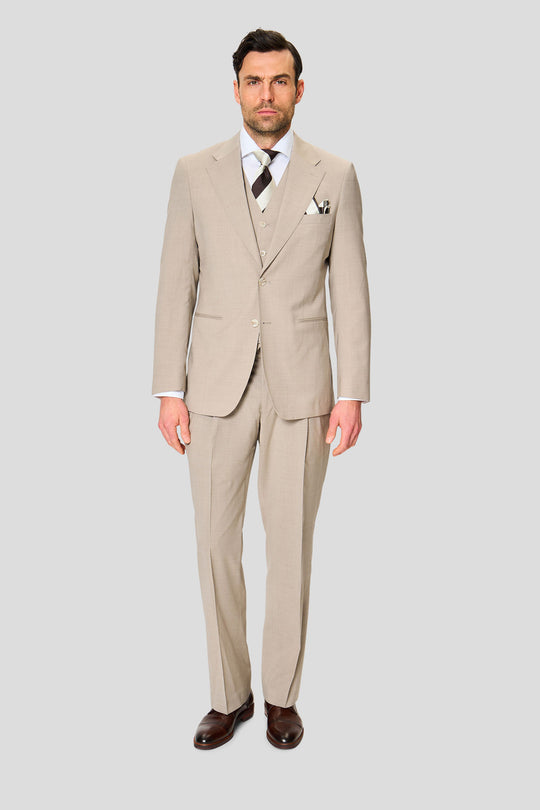 EXCLUSIVE sand three-piece jakkesæt
