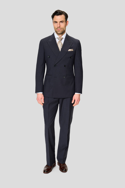 PREMIUM navy dobbeltradet blazer