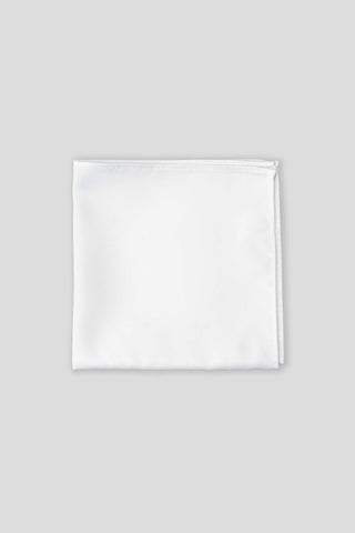 Hvid satin lommeklud PVD