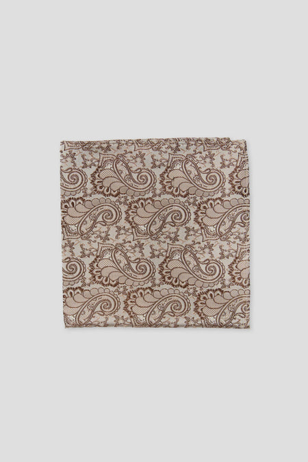 Beige paisley silkelommeklud