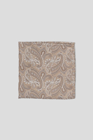 Champagne paisley lommeklud PVD